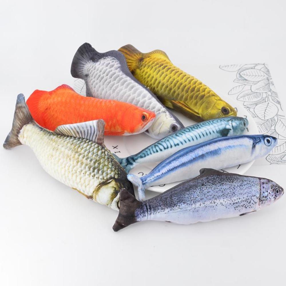 Плюшевая мягкая игрушка длиной 20 см в виде забавной имитации рыбы, с мягким наполнителем, — это милая игрушка для кошки, которую можно использовать для украшения дома.