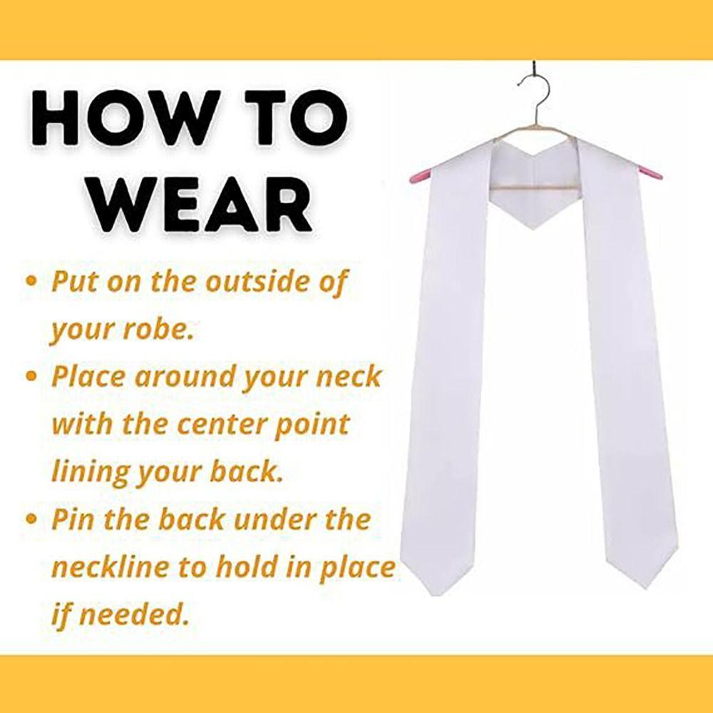 Satin Plain Honor Stole Unisex Bachelor Gown Scarf New Ceremonial Belt