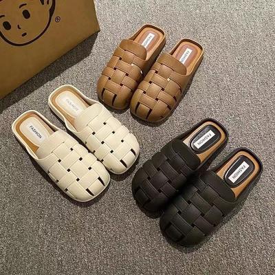 Новая верхняя одежда женские летние шлепанцы на одной педали сумка голова полубосоножки крутые шлепанцы римского стиля универсальные повседневные шлепанцы женщины