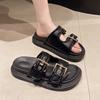 Sports Style Slippers Women's Summer Outer Wear Casual Year New Versatile Internet Celebrity Fashion Belt Buckle Soft Bottom One-word