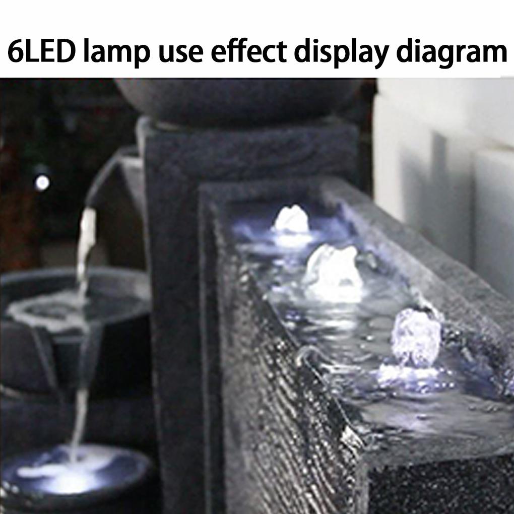 Подводное 6-светодиодное кольцо для фонтана, пруда с рыбами, водного сада, адаптер переменного тока, вертикальная регулировка, теплый белый, белый, многоцветный