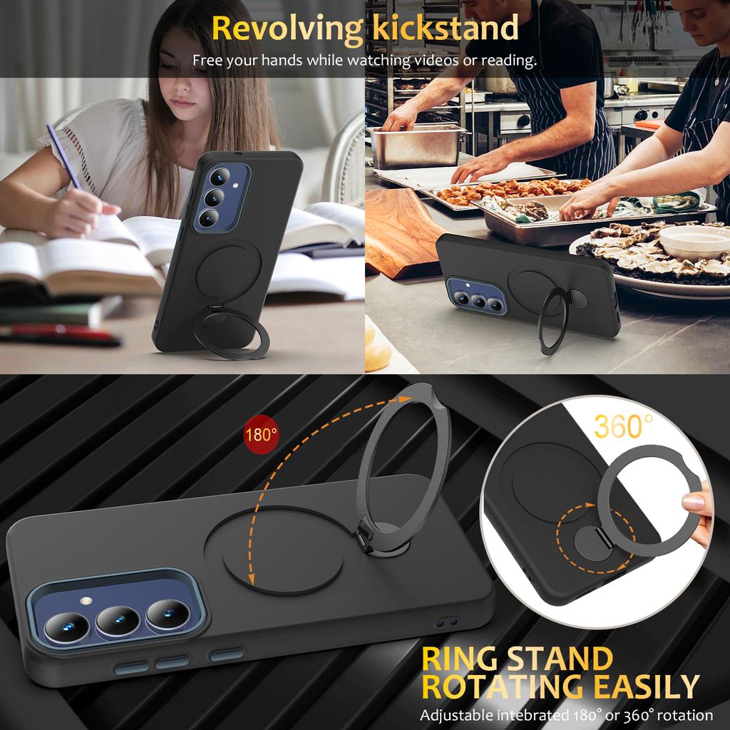 For Samsung Galaxy S26 Pro/Galaxy S26 Magnetic Case Rotating Ring Kickstand TPU + PC Back Cover