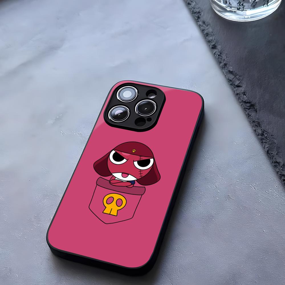 Мультяшный чехол-лягушонок Keroro Gunsou из закаленного стекла для IPhone 17 13 14 16 12 15 11 Pro Max Plus Mini X XR SE2020 Coque