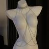 {Winter4} Sexy Rhinestone Chest Chain Harness Waist Chain Breast Belly Body Jewelry Necklace For Women Party Clothing Access