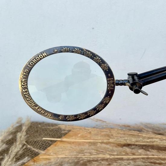Magnifying Glass with Wooden Stand Movable Lens, Customize Handmade Nautical Desk Decor Magnifying Glass, Map Reader