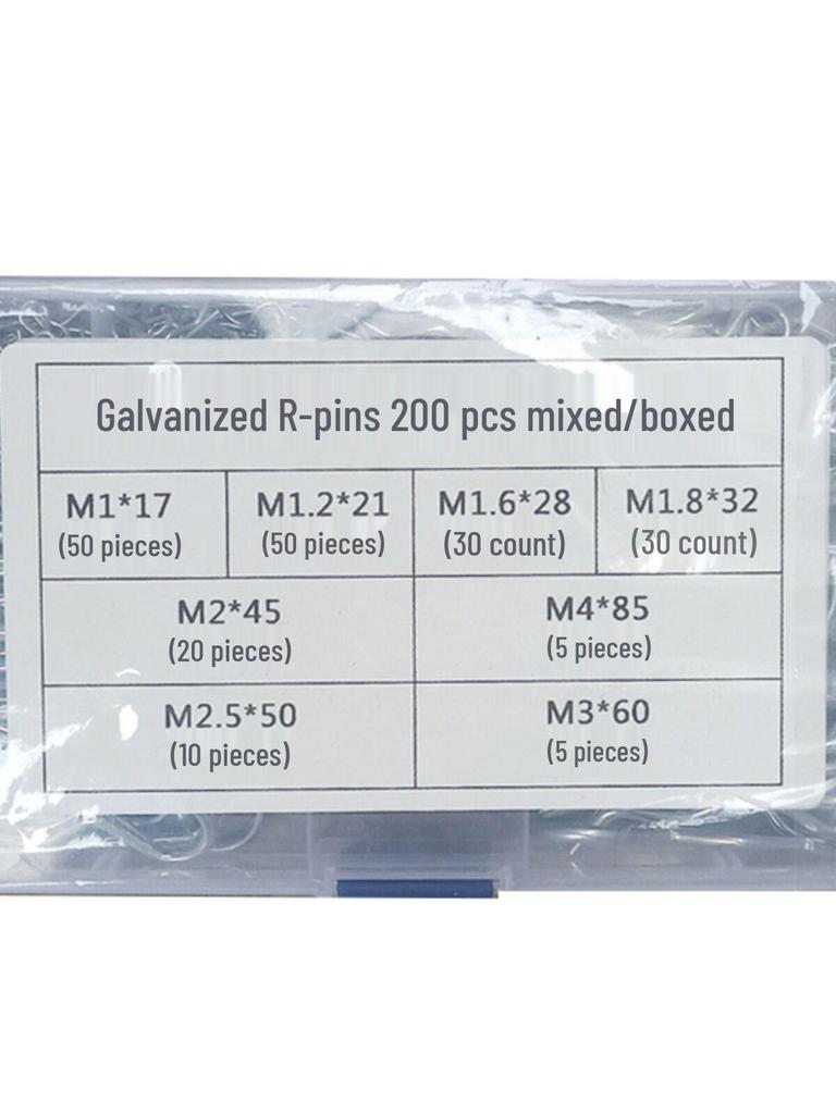 Предохранительный шплинт типа R из нержавеющей/углеродистой стали 304, M1/1.2/2567, Пружинный шплинт типа B