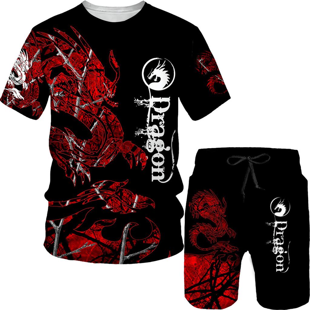 Streetwear 3D Animal T Shirt Tracksuit Man 3D Printing Shorts Suit Funny Hip Hop Men Casual Top 2 Piece Sets