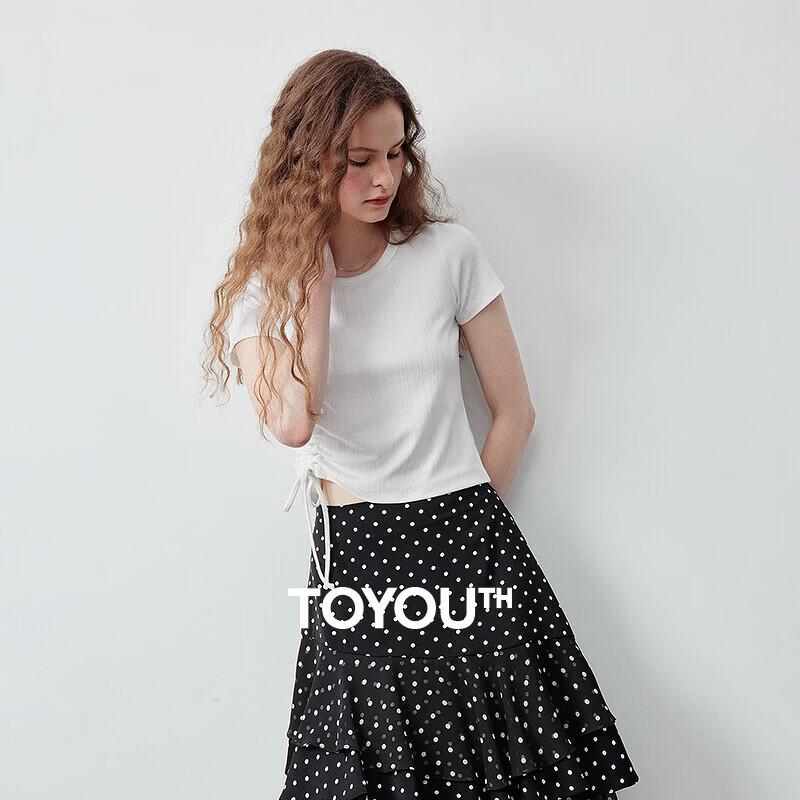 Женская футболка Chuyu в полоску с текстурой, облегающая, с коротким рукавом
