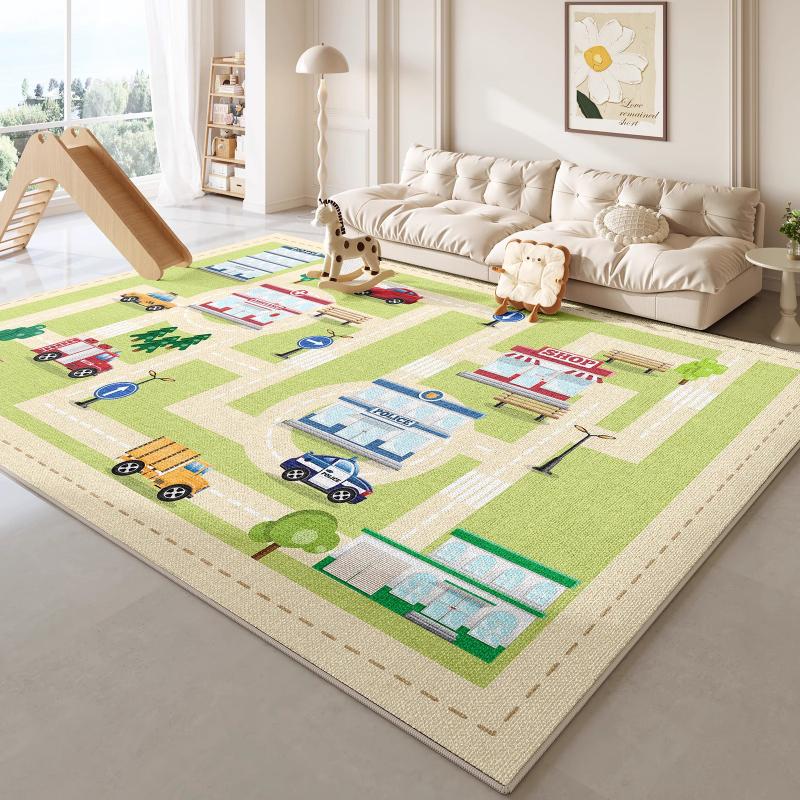 Ковер для декора спальни в мультяшном стиле, ковры большой площади для гостиной, утолщенный плюшевый коврик для ползания ребенка, пушистый мягкий детский ковер