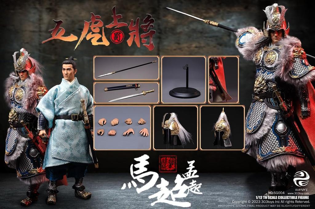 THREE KINGDOMS ON PLAM Mikuni Five Tiger Generals Series Ma Chao Movable Action Figure Body Head Costume Accessories Full Set SG004 [AC]303TOYS 1/12