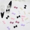 50/60Pcs Mix Color Bow With Pearl Korea Style Nail Art Charms 3D Pink Black White Bowknot Nail Accessories Diy Design