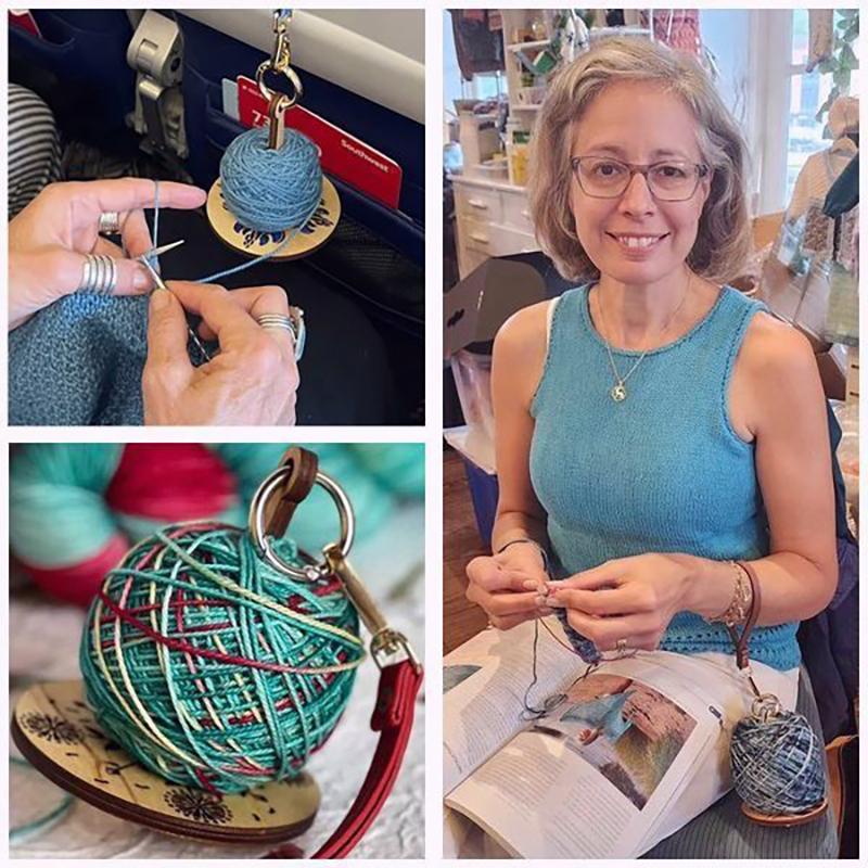 Держатель пряжи, деревянный, для прядения, вязания, аксессуаров, подставка для швейных принадлежностей, швейная катушка с ремешком на запястье, моталка для шерстяных клубков