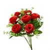 30CM Silk Rose Bouquet 7 Heads Fake Rose Flower Realistic Artificial Flowers  Wedding Home Decor