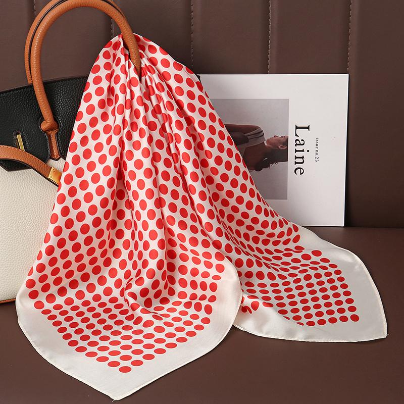 Luxury 70cm Silk Square Scarf Women Print Satin Neck Tie Female Hair Wrist Bandana Headkerchief Shawl Wrap Hijab Echarpe