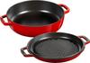 Staub Grill Cherry Both Hands литой металлический эмалированный горшок Sukiyaki Pot Grill Pan IH Совместимый продукт Продается в Sukiyaki Grill "Sukiyaki & 26 см" [Подлинный