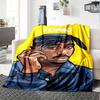1 шт. Плед в стиле Hip Hop 2Pac, Мягкий, Легкий, Для всех сезонов, Многоцелевой плед для дивана, кровати, офиса и пикников, Французский стиль с культовыми обложками альбомов и цитатами