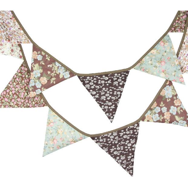 LOVENJOY Brown Floral Collection 100% Cotton Banner for Wedding Baby Shower Party Decoration