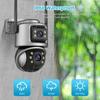 4K 8MP Dual Lens Dual Screen PTZ Camera Wifi IP Camera 8MP HD Security CCTV Video Survival Camera Auto Tracking iCsee P2P