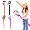 Inflatable Horse Head Stick 37" Party Prop for Kids' Races Photos PVC Horse Stick Carnival Toy for Horse Themed Events Birthdays