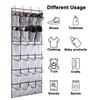 12/24 Grids Wall-Mounted Sundries Shoe Organiser Fabric Closet Bag Storage Rack Mesh Pocket Clear Hanging Over The Door Box