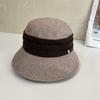 Шерстяная шляпа от солнца спереди длинная сзади короткая шляпа-ведро женская осенне-зимняя шляпа модная теплая шляпа-панама повседневная