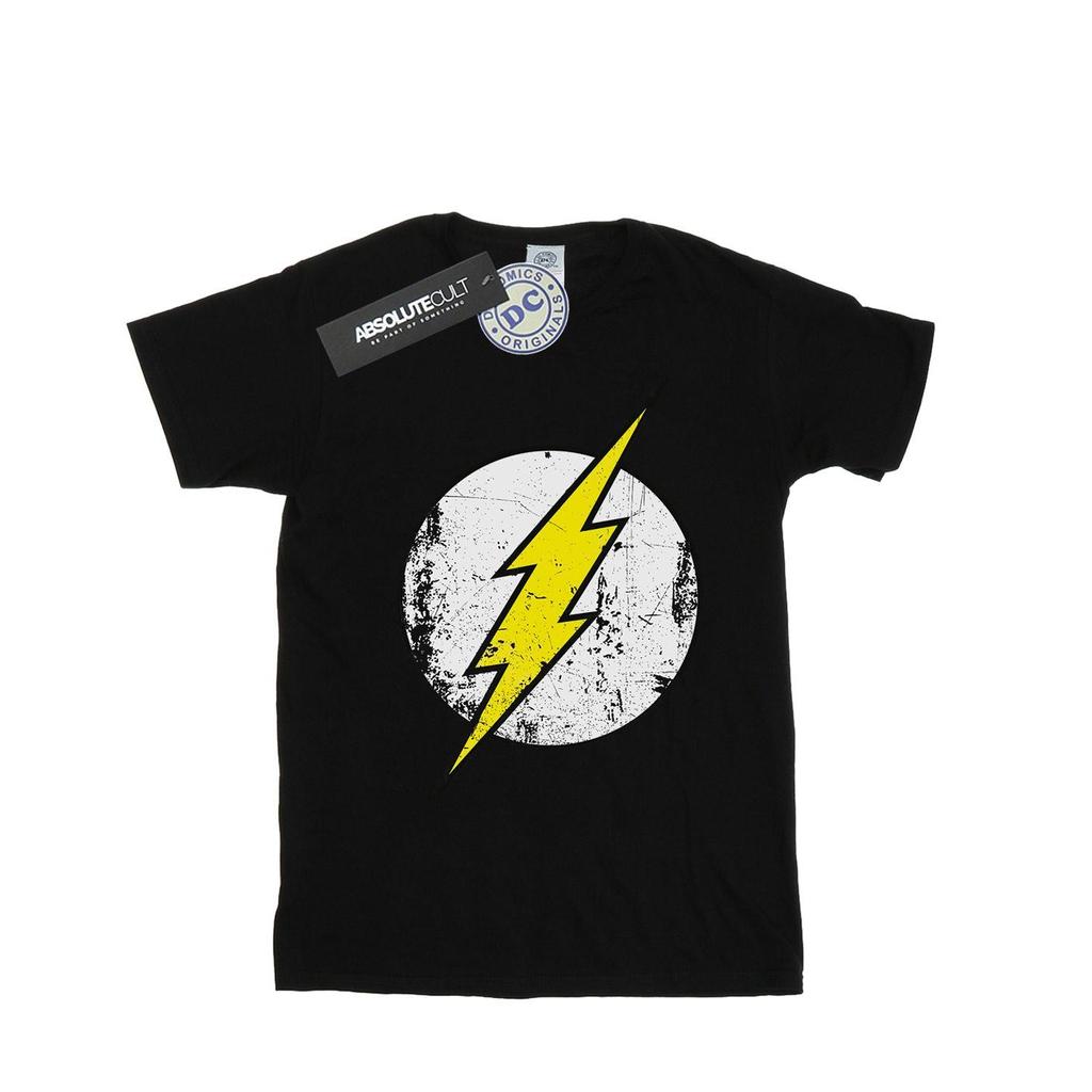 DC Comics Футболка для девочек с логотипом Flash Distressed из хлопка