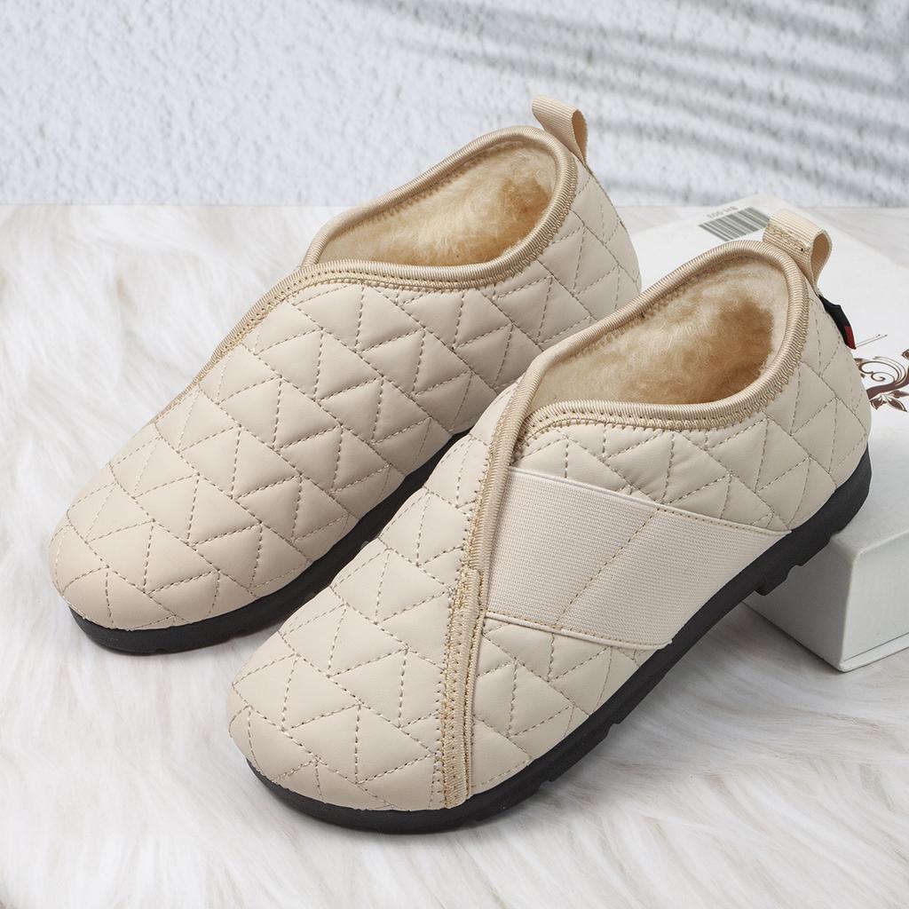 Autumn and Winter Plus Velvet Warm Cotton Shoes Women's Non-slip Lightweight Lazy One-step Bag Heel Soft-soled Casual Shoes