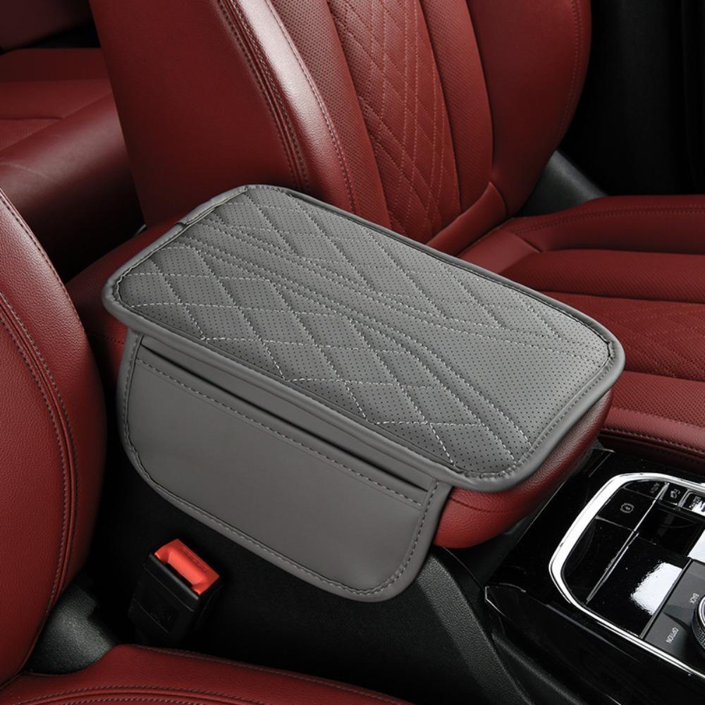 Multi-Functional Armrest Storage Bag PU Leather Car Armrest Pad Car Interior