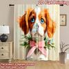 2D flat printing 2pcs Party Curtains Cute Dog Bow Tie Digital Printed Polyester Drapes Seasonal Party & Holiday Decor for Home