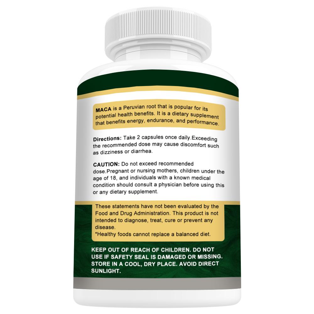 Bunkell Organic Maca Dietary Supplement, 120 Capsules