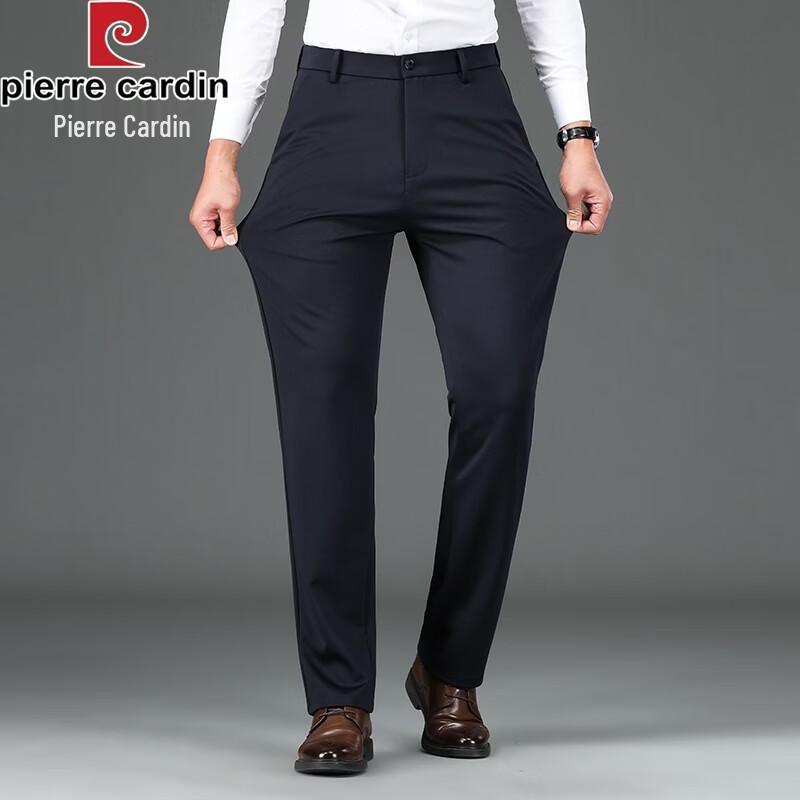 Pierre Cardin Мужские эластичные брюки прямого кроя в стиле business casual