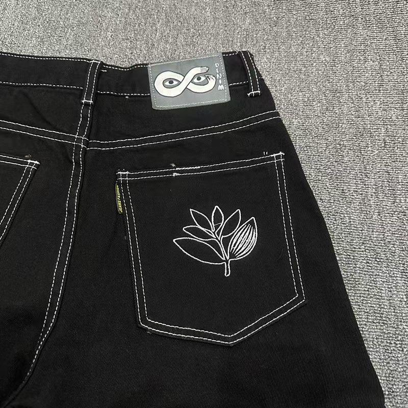 RogueWave Casual Jeans High-quality Streetwear Trendy Men Women Wide-leg Pants Denim Trousers