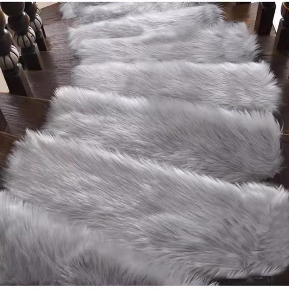 Imitation Wool Stair Mats Carpet Anti-slip Steps Plush Floor Mats Warm Floor Mats For Home Bedroom