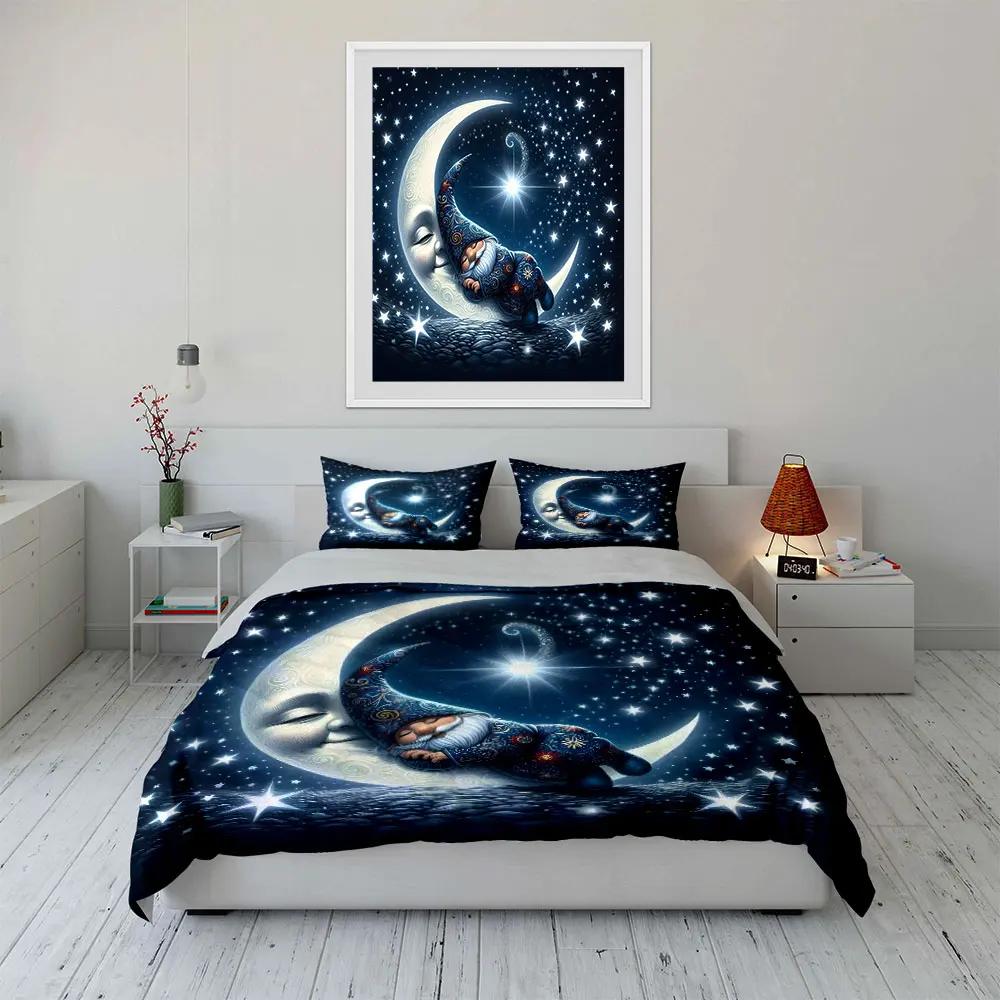 "Fairy Moon Starry Decor Set" Soft Comfortable Duvet Cover Bedding Set Included 1*Duvet Cover & 2*Pillowcases, gift