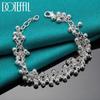 925 Sterling Silver Frosted Bead Bracelet Fashion Wedding Jewelry
