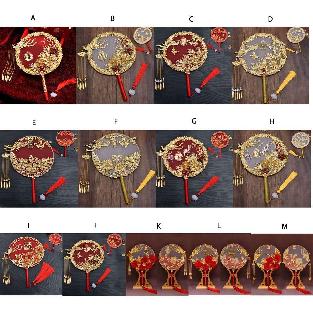 Свадебная группа Веер Праздничный веер Невеста Сюхэ Ручной веер Круглый веер Туань Веер Одежда Сюхэ Веер