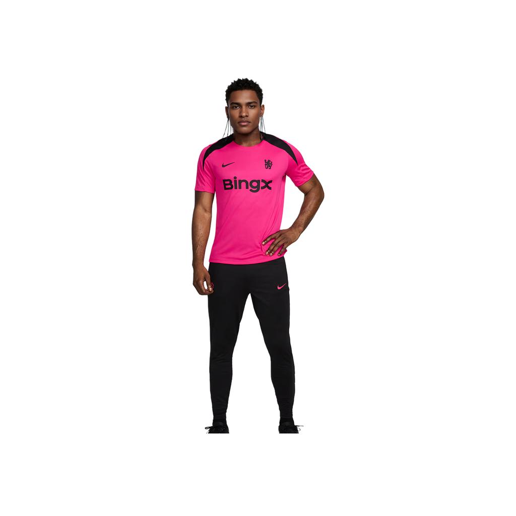 Nike Chelsea FC Dri-Fit FW24 винтажная трикотажная удобная футболка с коротким рукавом с круглым вырезом, мужские топы розового цвета FQ2607-659