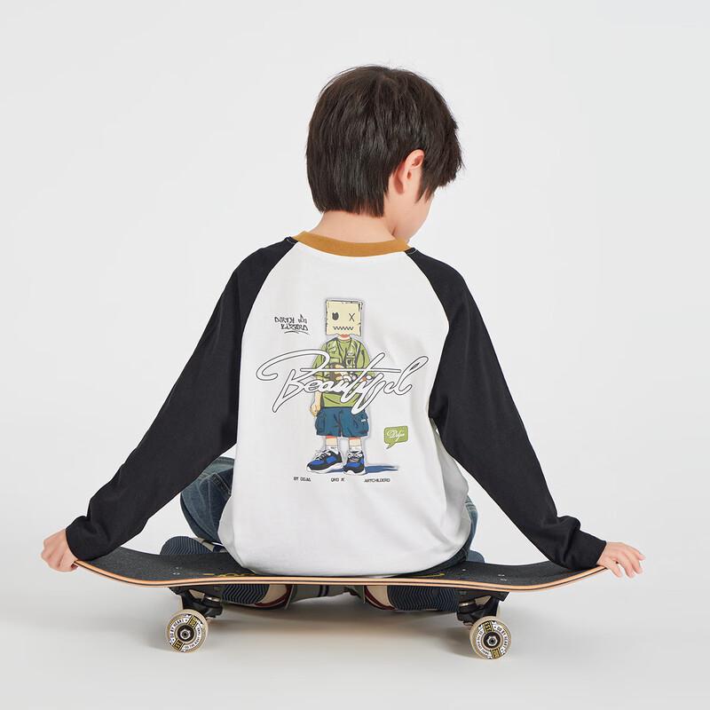 Boys' Cotton Long-Sleeve Crewneck Graphic T-Shirt