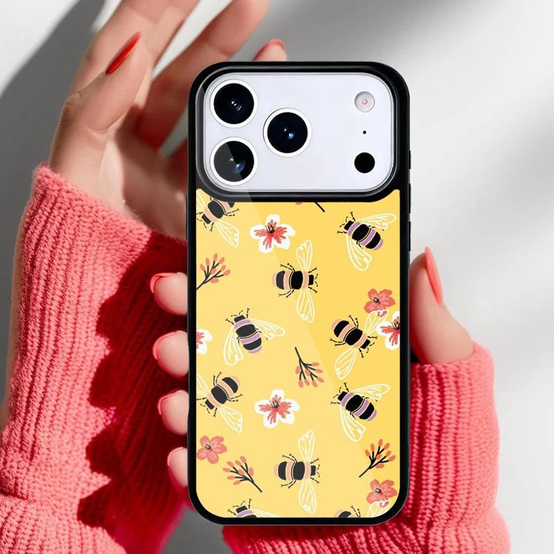Мягкий чехол для телефона с пчелами для iPhone 17 16 15 14 13 Pro Max Задняя крышка для 12 11 Pro Coque