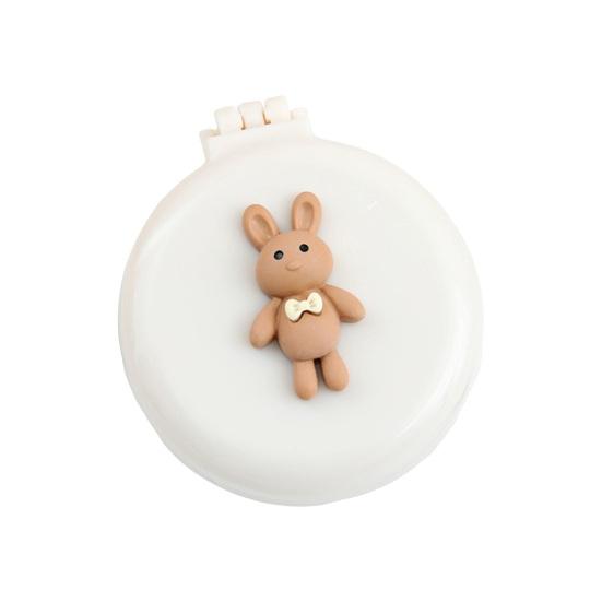 Складная щетка для волос с зеркалом, мягкая щетина, массаж кожи головы, мультяшный бантик, кролик, портативная расческа для распутывания волос, парикмахерские инструменты