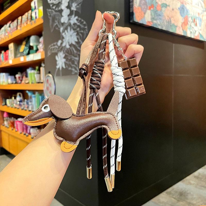 1 шт. Милый плетеный веревочный брелок для сумки, высококачественный аксессуар для подвешивания на рюкзак с таксой AVE