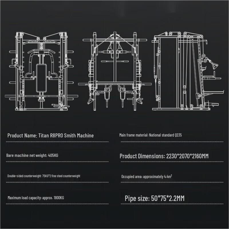 Yi Mai Commercial Integrated Training Smith Machine & Weight Bench Set