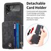 Portable Card Holder Leather Wallet Case for Samsung Galaxy Z Flip 4 5G Flip4 Flip3 Flip 3 Drop Protection Folding Cover