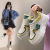 Trendy White Shoes Women's Spring New All-match Student Skate Shoes Women's Thick-soled Small Size Height-increasing Shoes