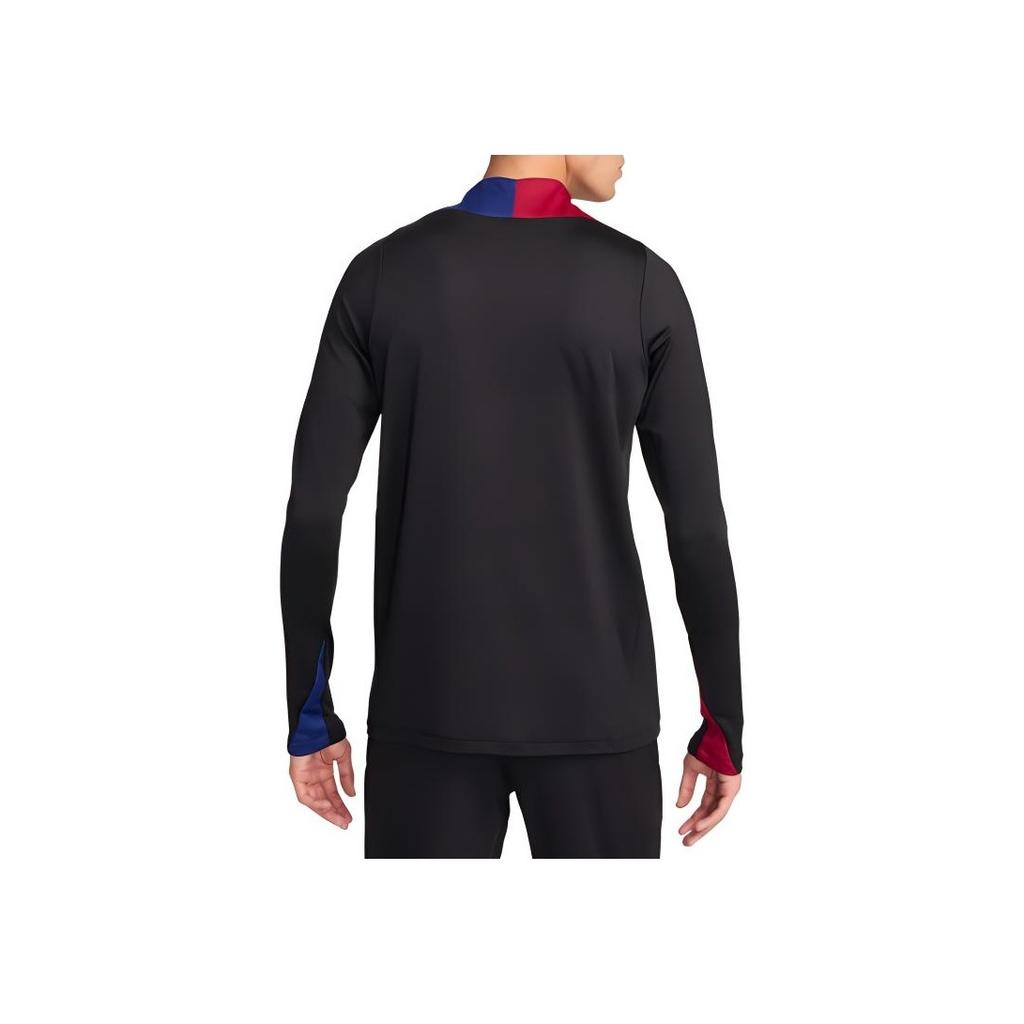 Nike Футболка FC Barcelona с принтом в виде букв, удобная, дышащая, с длинным рукавом, мужская, черная FN9834-011