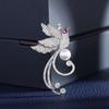 High -End Crystal Phoenix Bird Brooches For Women Men Rhinestones Pearl Collar Pins Suit Coat Badge Jewelry Gifts