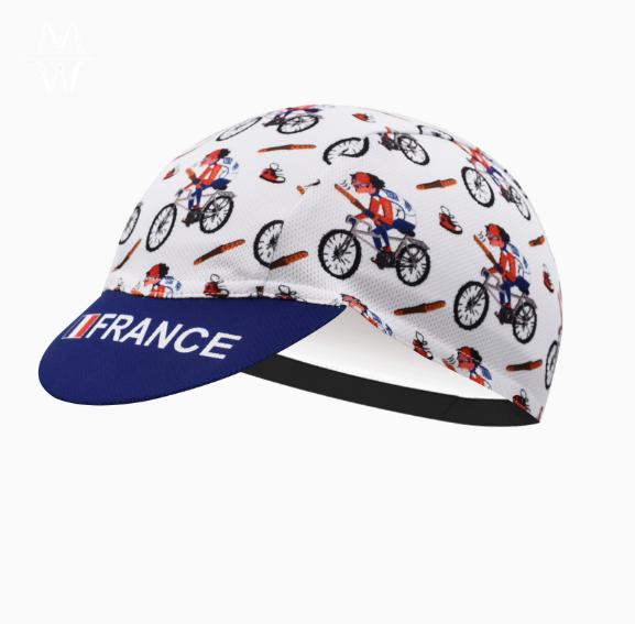 Cyclist Print Cycling Skull Cap, Quick Dry Breathable Helmet Liner Hat for Men Women, Sun Protection