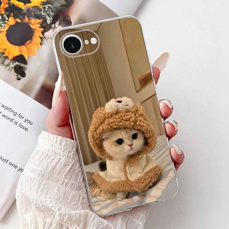 Clear For iPhone 16e A3212 A3409 A3410 A3408 Cover For iPhone 16e Case Fashion Luxury Flowers Cute Funny Painted Soft Bumper