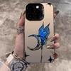 Luxury Moon Butterfly Phone Case For iPhone 17 16 15 14 13 12 11 Pro Max Plus 17 Air 16E XS X XR Shockproof Matte Back Cover