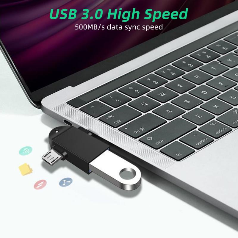 FONKEN Адаптер Otg Type C 2 в 1 Otg Micro USB-конвертер USB C 3,0, флэш-диск, разъем для мыши для смартфона, Android, USB-разъем